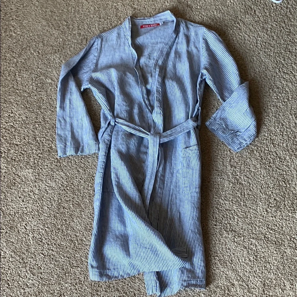 Pyne & Smith cosette stripe linen robe - Picture 3 of 4